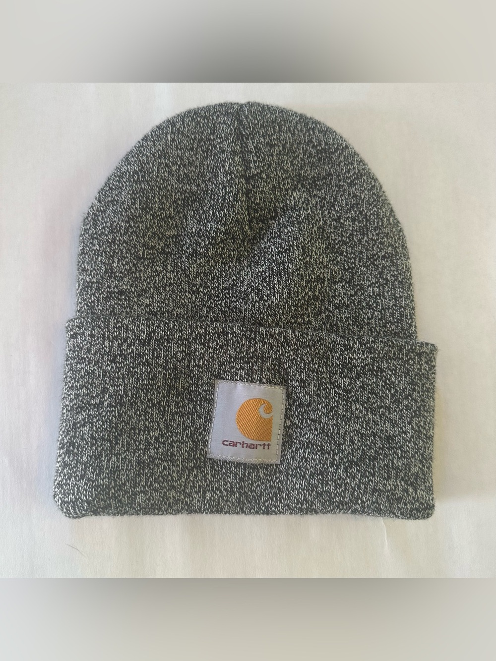 Carhartt Heather Gray Knit Cuffed Beanie Watch Hat Logo Patch OS